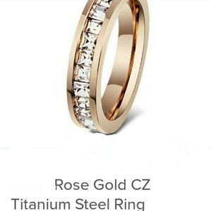 Rose gold plated titanium CZ sz 7 band